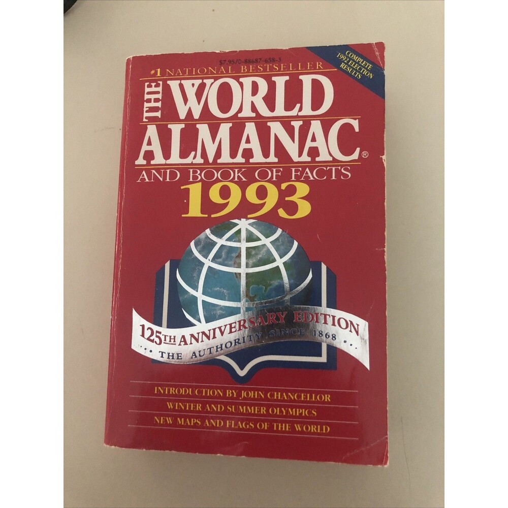 Vintage The World Almanac And Book of Facts 1993 Paperback 125th Anniversary